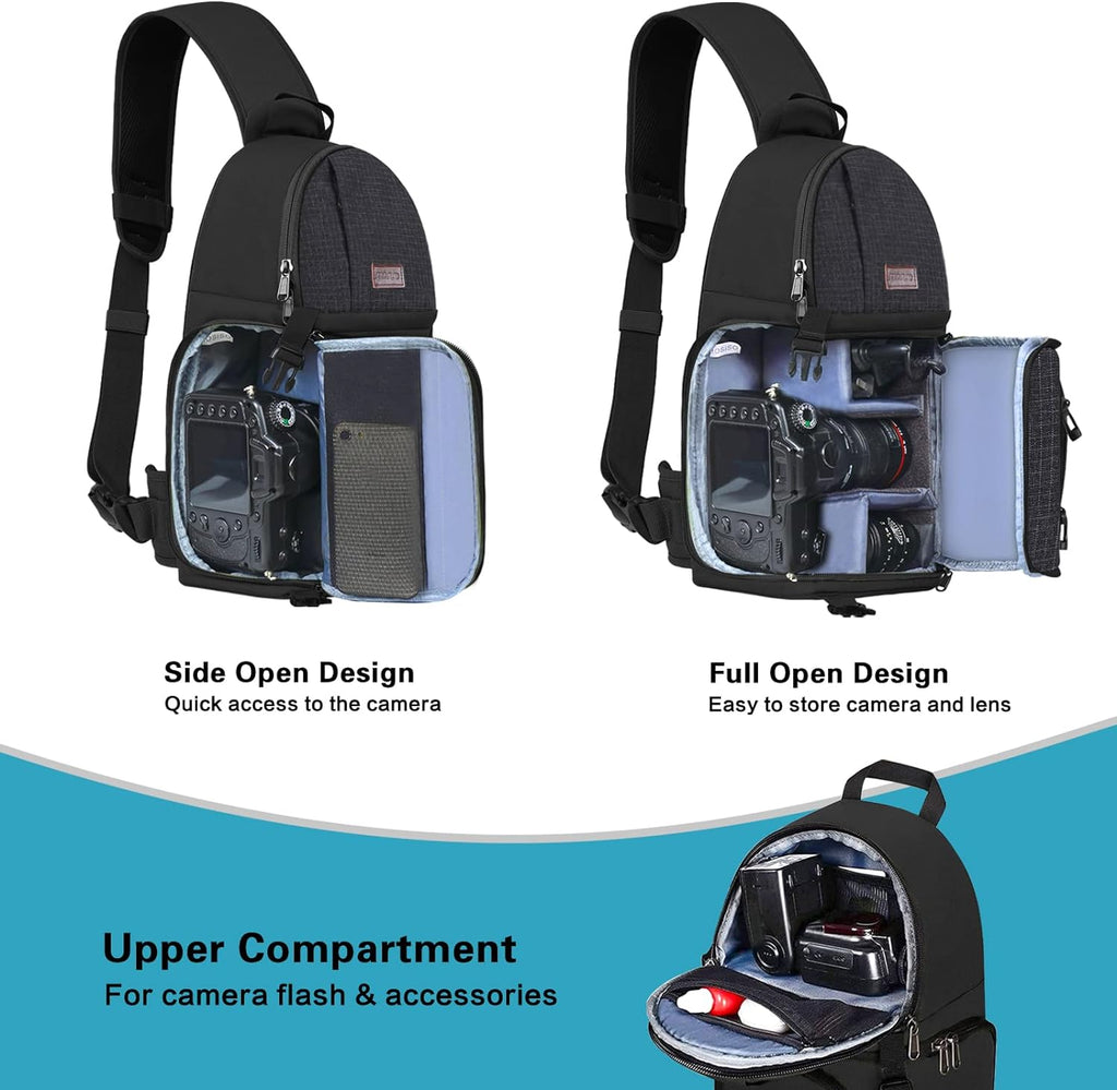 MOSISO Camera Sling Bag, Photography Shoulder Bag Compact Camera Backpack