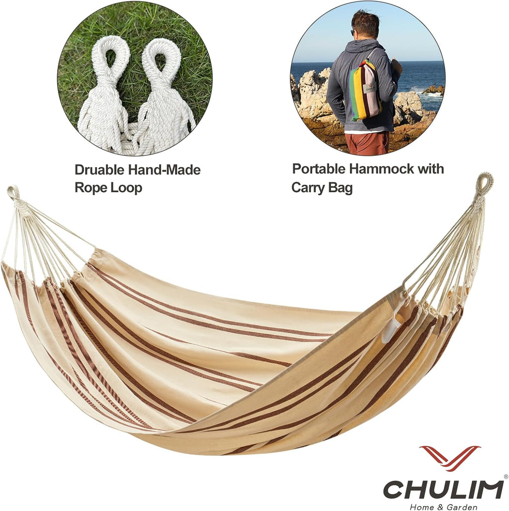 Brazilian Double Hammock with Tree Straps, Extra Large, 450 lbs Capacity