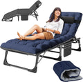 Slsy Folding Camping Cot for Adults, Adjustable Camping Bed with Pad