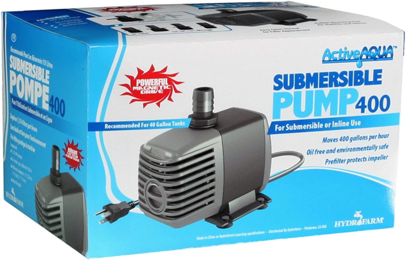 Active Aqua Submersible Water Pump High Performance Magnetic Drive Pump for Hydroponics Aquariums and Fountains Reliable Water Flow and Oxygenation in Multiple Gallons Per Hour Sizes