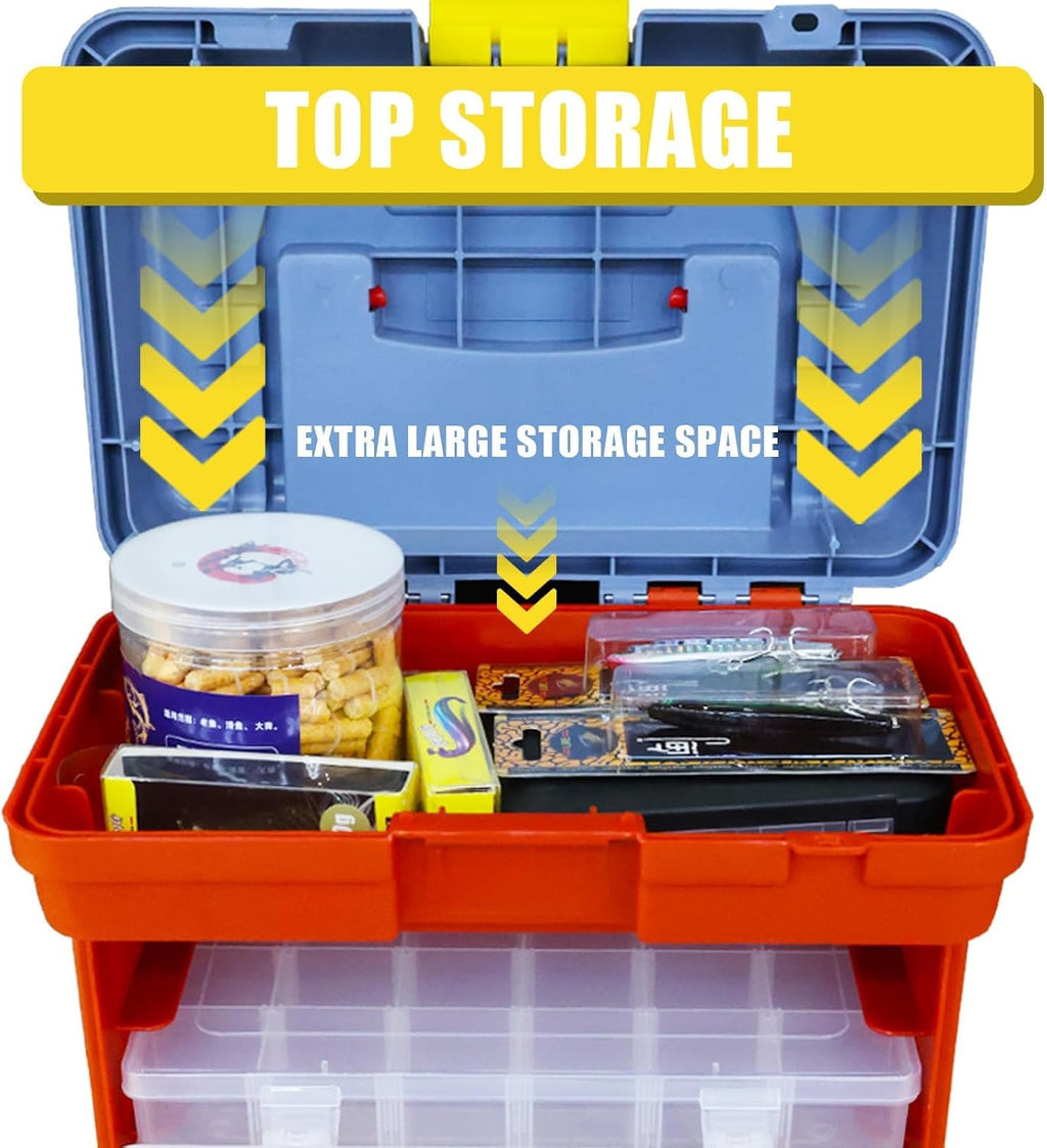 Torin Portable Tool Box, Small Parts Organizer with Drawers, tackle box