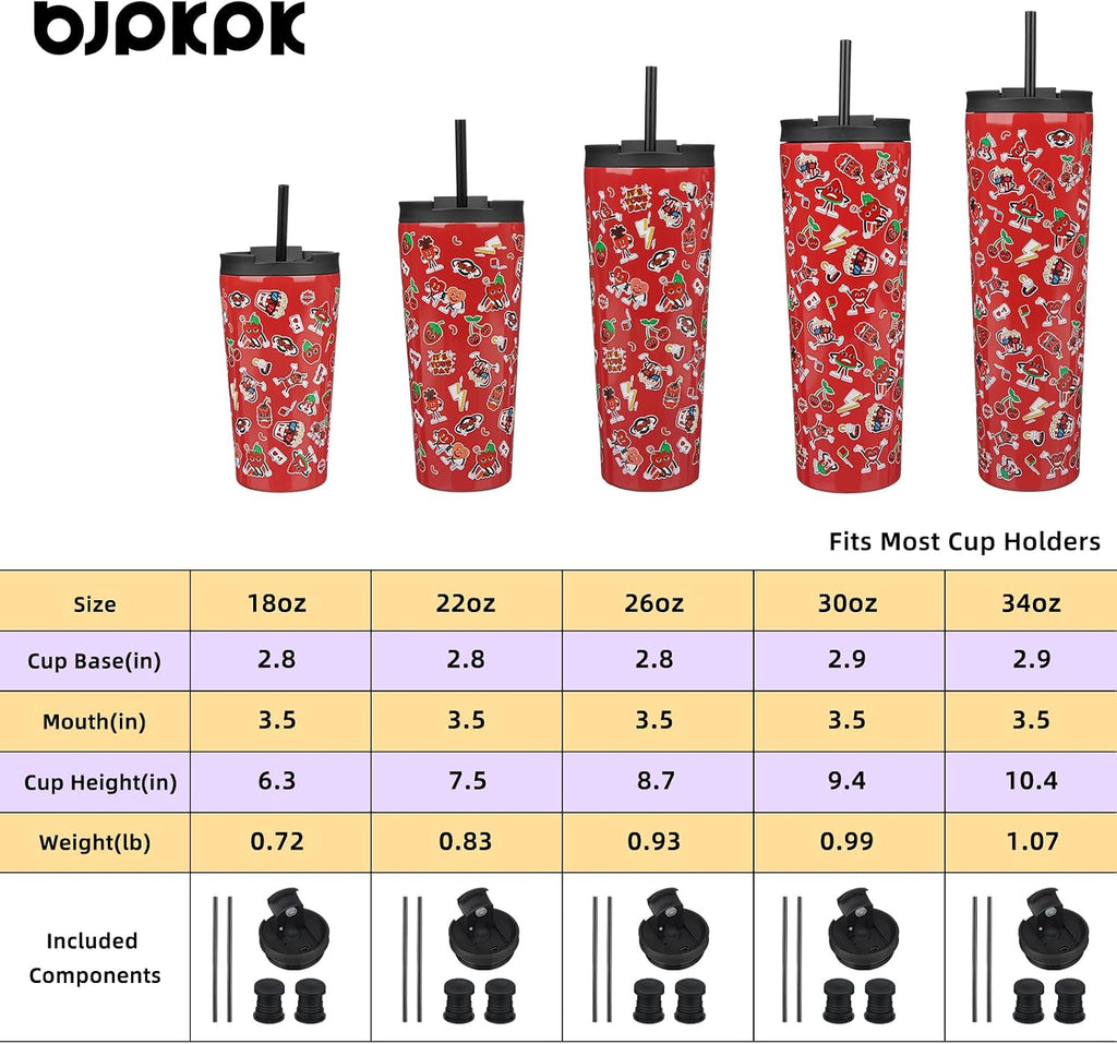 BJPKPK 34oz Coffee Tumbler with Straw, Insulated Stainless Steel Cup
