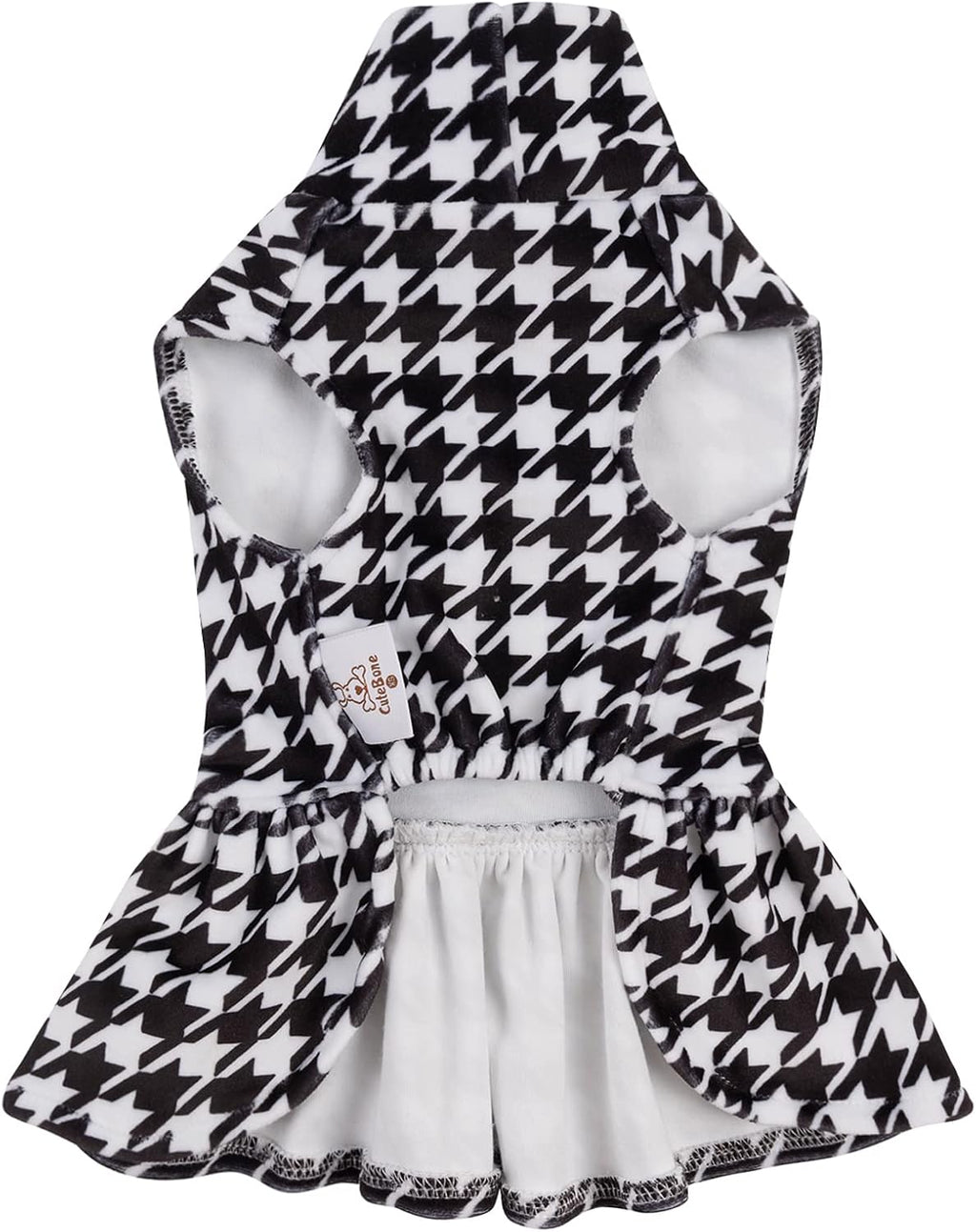 CuteBone Turtleneck Dog Velvet Dress Puppy Skirt Costume Pet Clothes Cat Apparel with Bow Hair Rope for Small Dogs CVD04S
