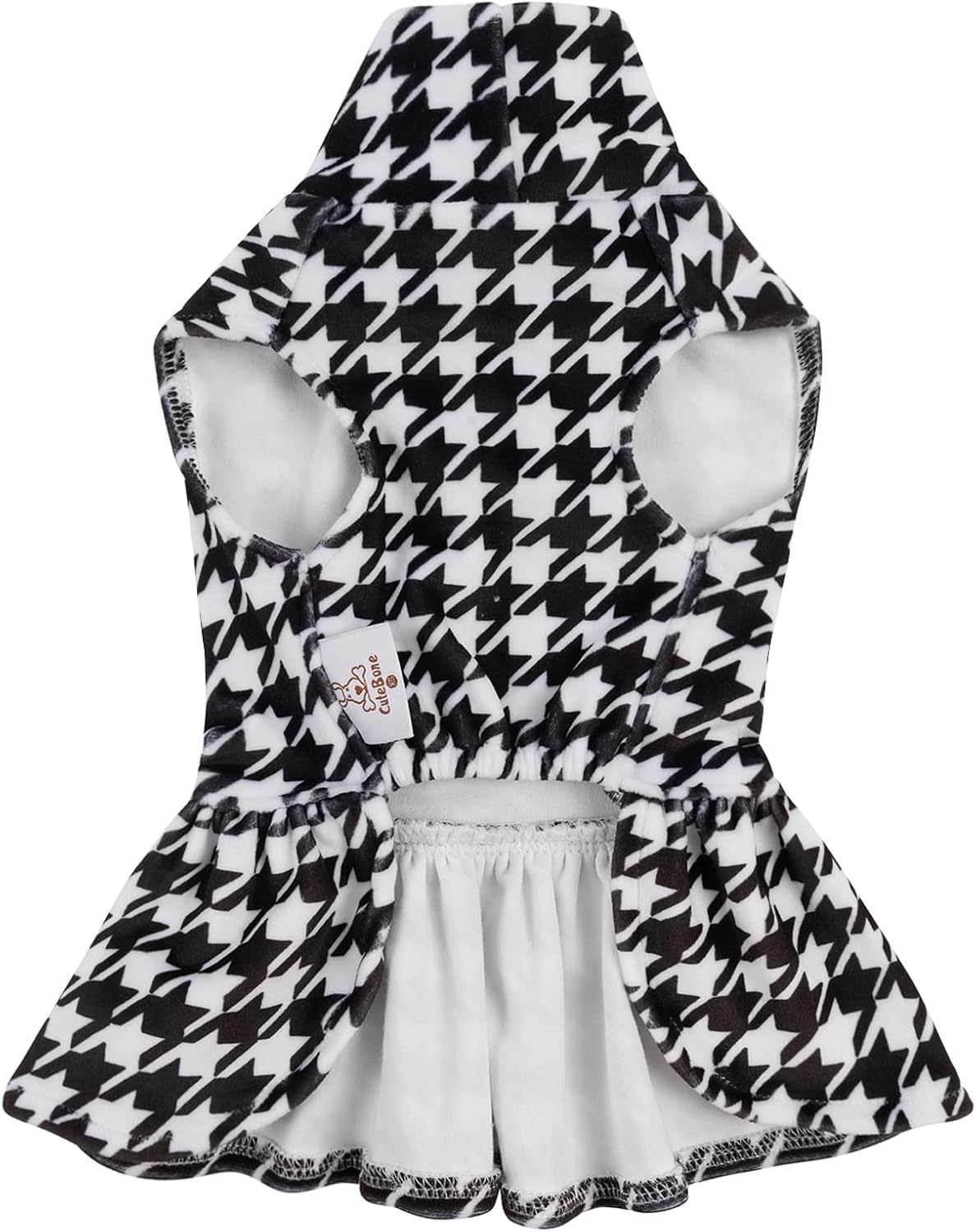CuteBone Turtleneck Dog Velvet Dress Puppy Skirt Costume Pet Clothes Cat Apparel with Bow Hair Rope for Small Dogs CVD04S