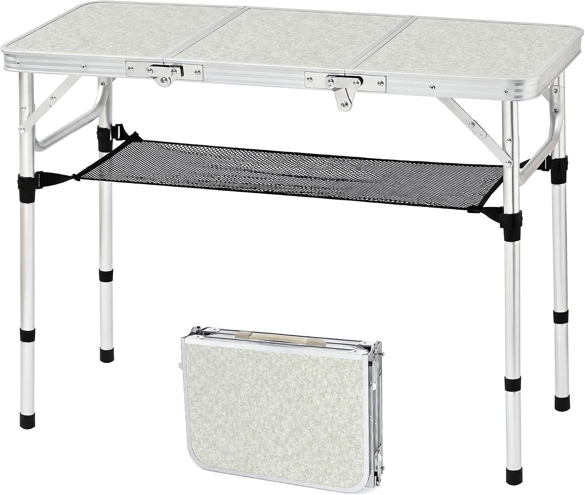 Folding Table Small, 24''L x16''W Camp Aluminum Table, Lightweight Portable