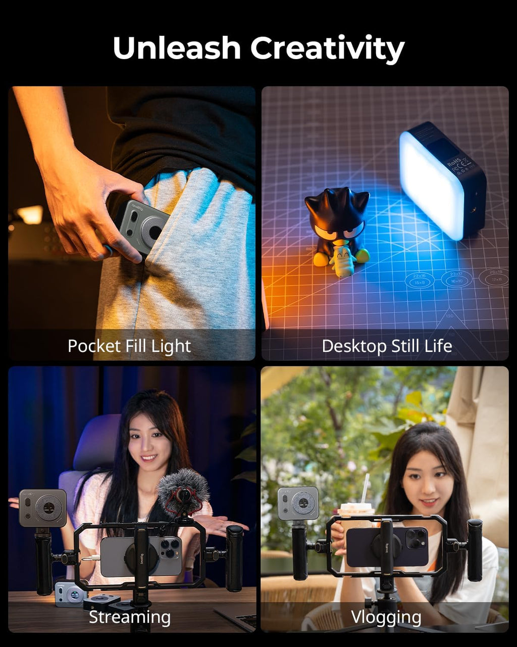 SMALLRIG P96 Pro Mini LED Video Light, Portable Photography Camera Light