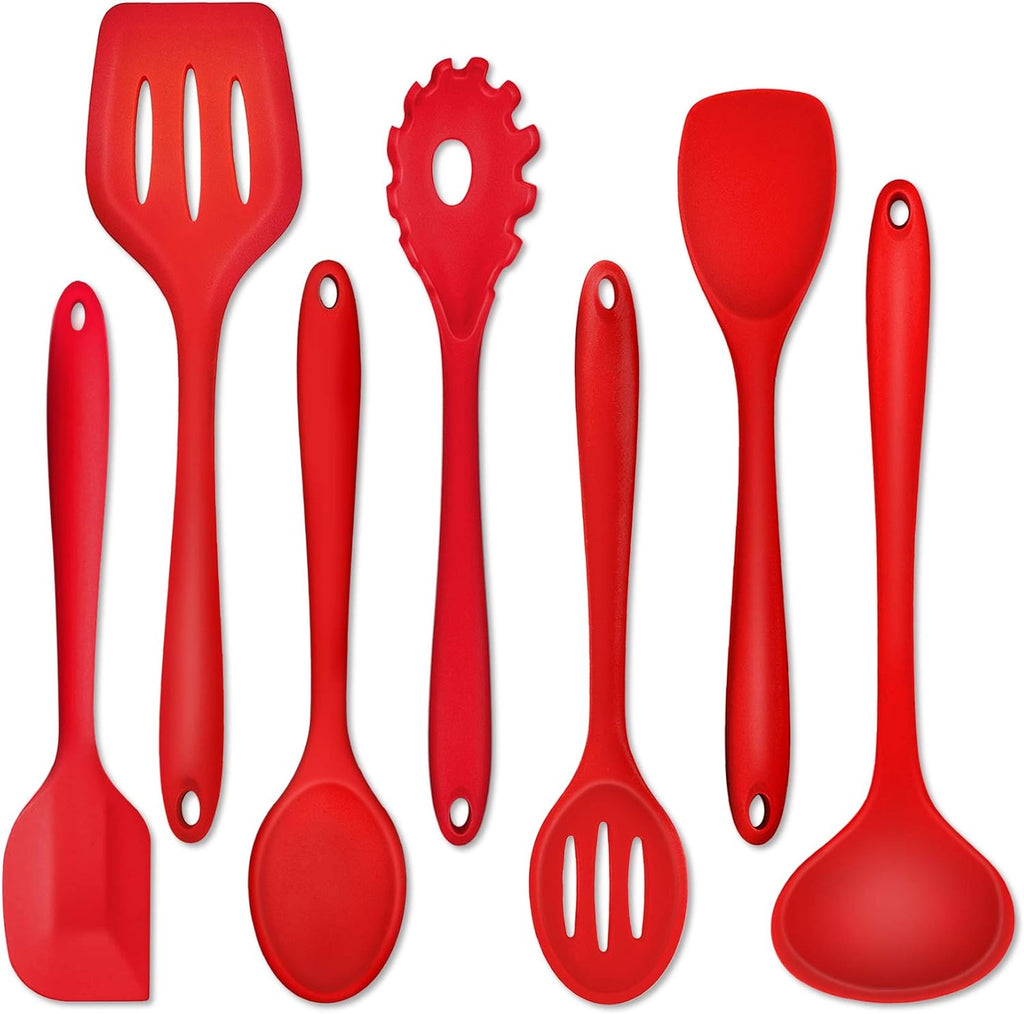 P&P CHEF Blue Kitchen Utensils, Silicone Cooking Utensil Set of 7
