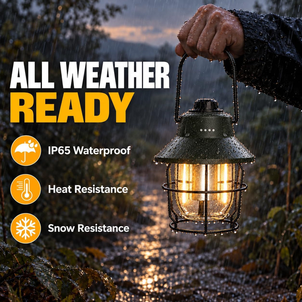 JINIU Rechargeable Outdoor Lantern Waterproof, Upgraded Hanging LED Light