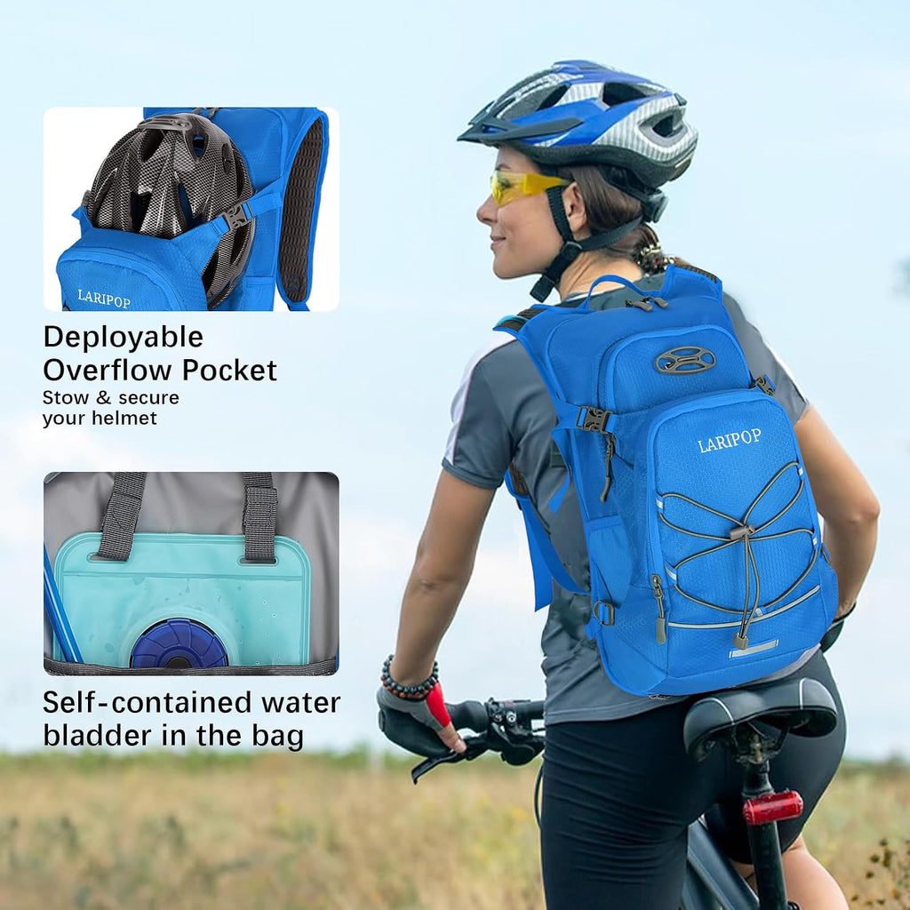 LARIPOP 18L Hydration Backpack with 2L Leak-Proof Water Bladder for Hiking Cycling Running Men Women
