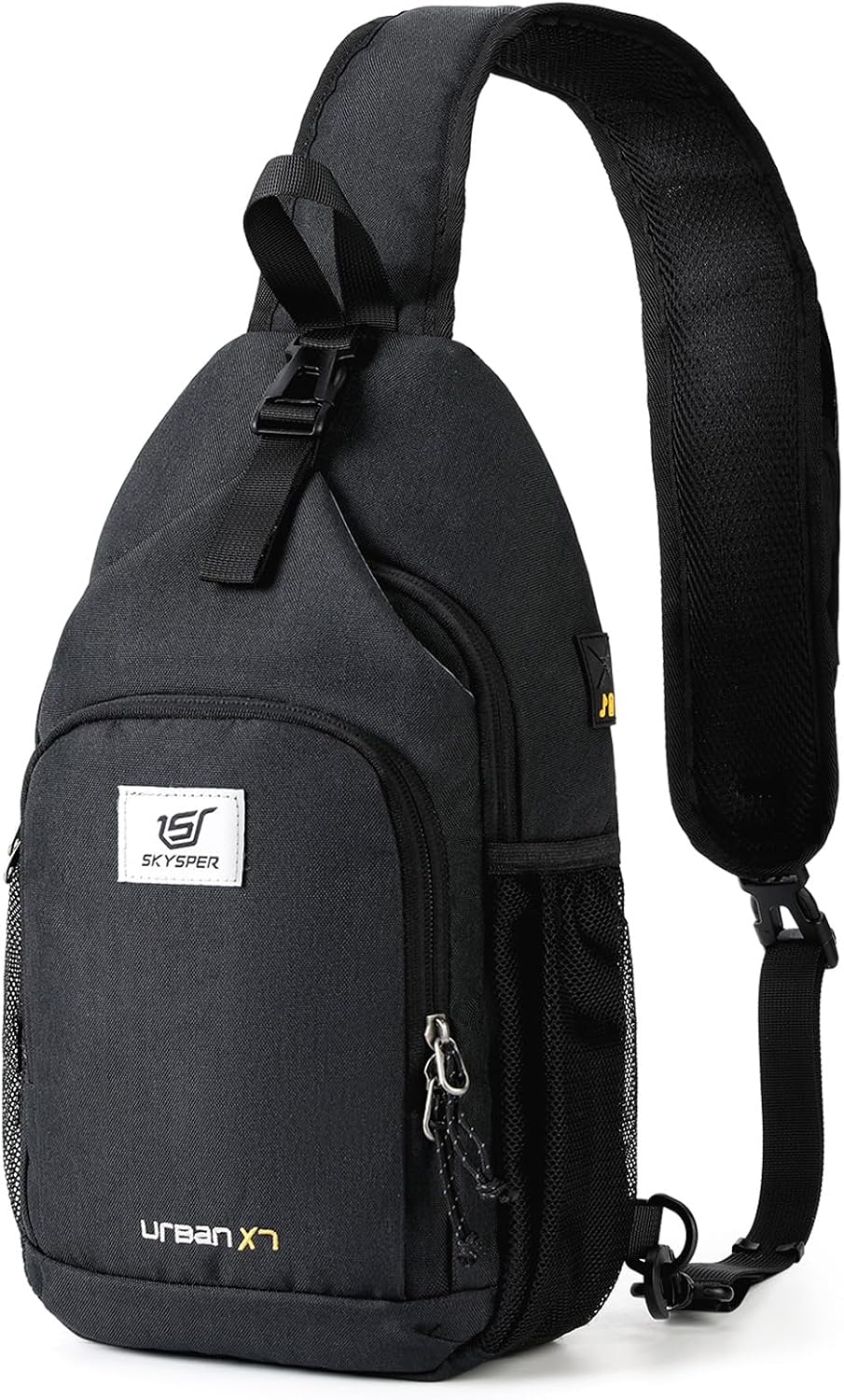 SKYSPER Sling Bag RFID Crossbody Sling Backpack Cross Body Shoulder Bag Travel Hiking Daypack for Women Men(Black)
