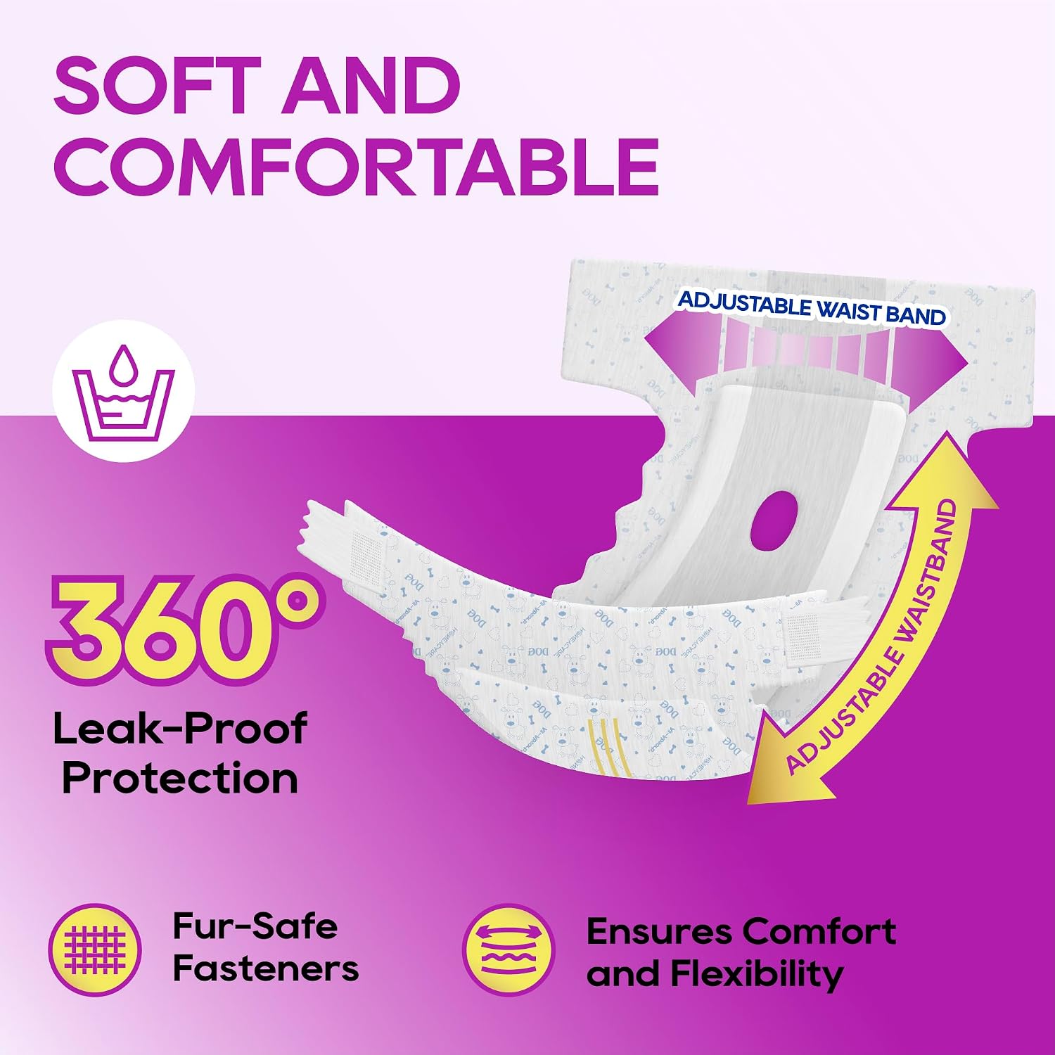 HONEY CARE All-Absorb Disposable Female Dog Diapers Small Size, Improved, 40 Count, Super Absorbent, Breathable, Wetness Indicator (Pack of 1, 40 Count Total)