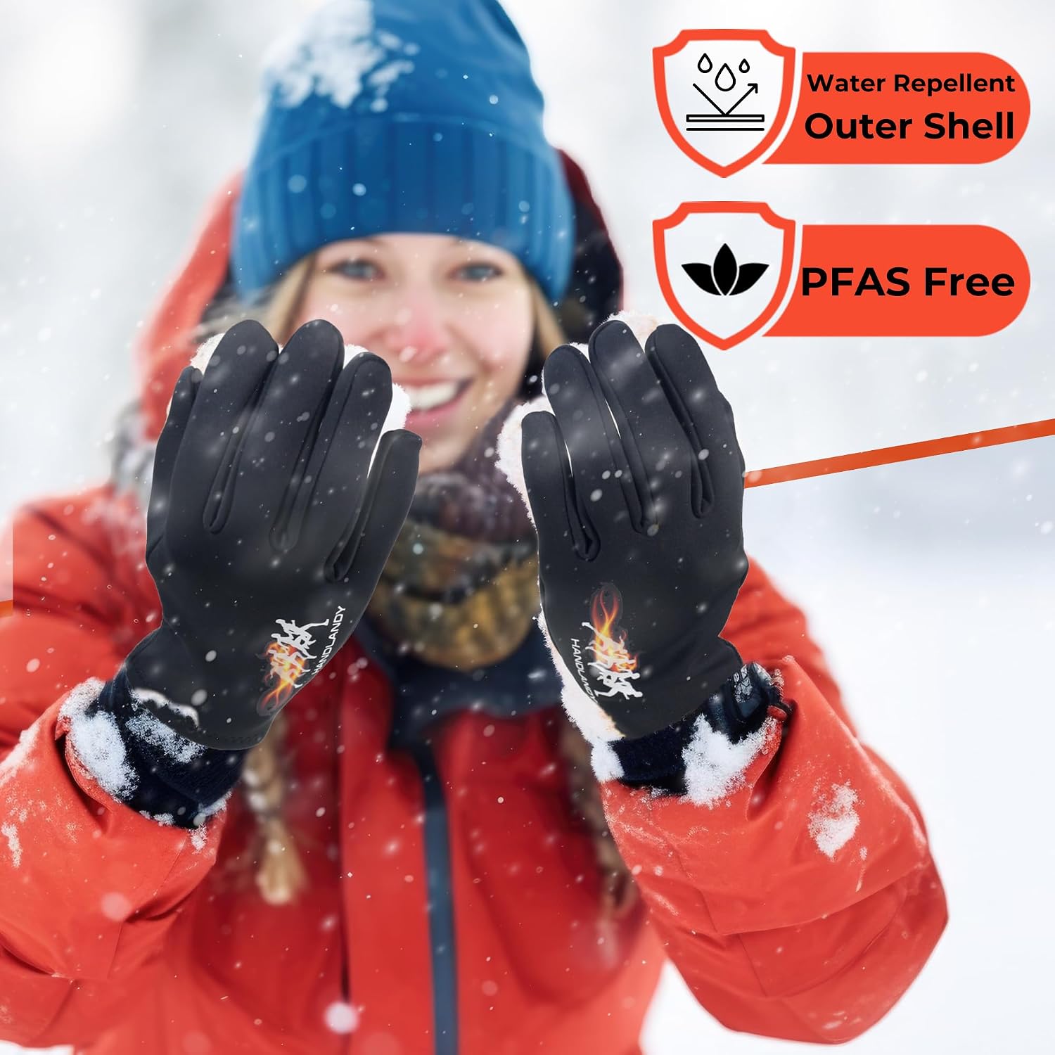 HANDLANDY Lightweight Running Gloves for Women & Men, Touchscreen Gloves with Fleece Lining & Anti-Slip Grip for Cycling, Biking, Commuting & as a Ski Glove Liner