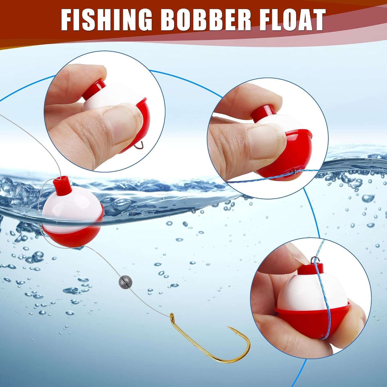 Fishing Bobbers Hard ABS Push Button Round Buoy Floats Snap-on Bobbers