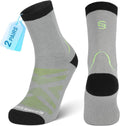 SPIRESNUG Moisture Wicking Crew Hiking Socks Women Men, 2-Pack