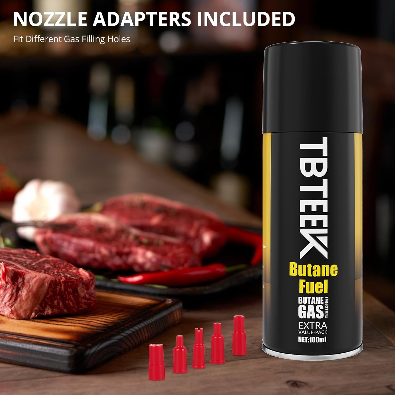 TBTeek Butane Refill, Ultra-Refined Lighter Fluid Refill, 100ml Butane Fuel Refill, Butane Canister for Torch Lighter, Butane Torch, Kitchen Blow Torch (4 Can)