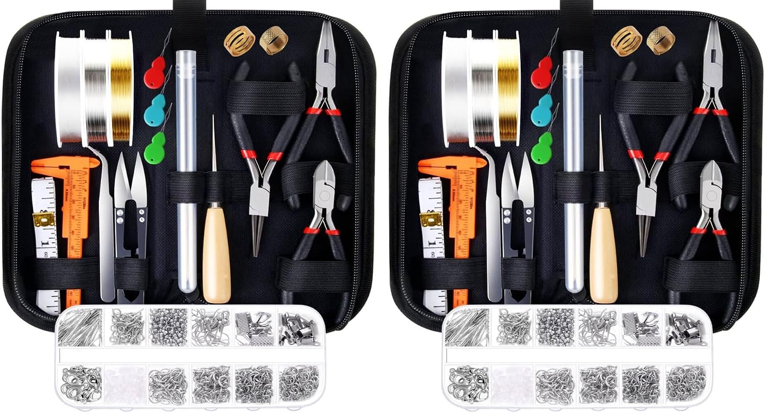 PAXCOO Jewelry Making Supplies Kit with Tools, Wires, Findings for Jewelry Repair and Beading