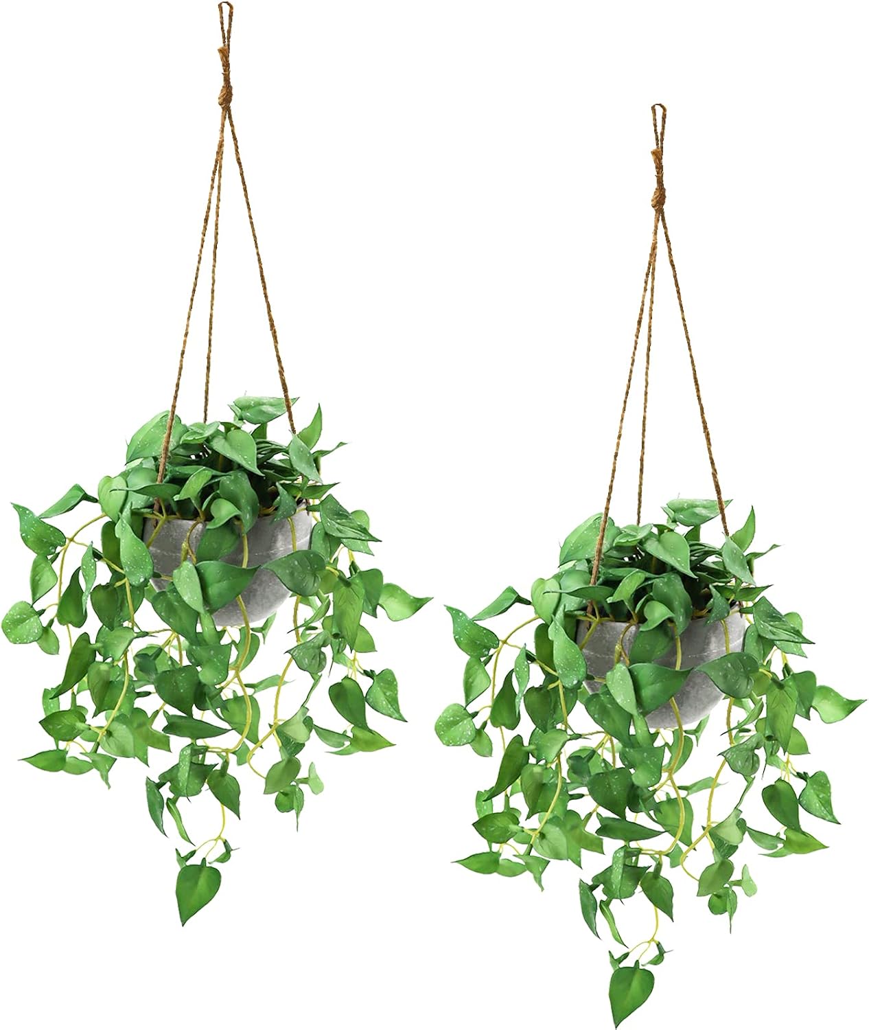 TNNTOPELE 2 Pack Hanging Plant Fake Plants with Pots for Indoor Outdoor