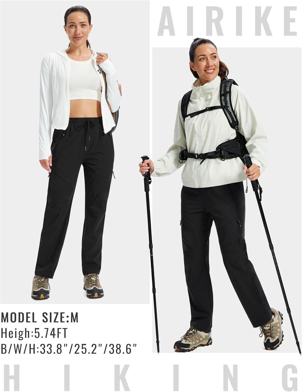 AIRIKE Women's Hiking Cargo Pants Lightweight Quick Dry Joggers Sweatpants Casual Work Travel Outdoor Pant with Pockets