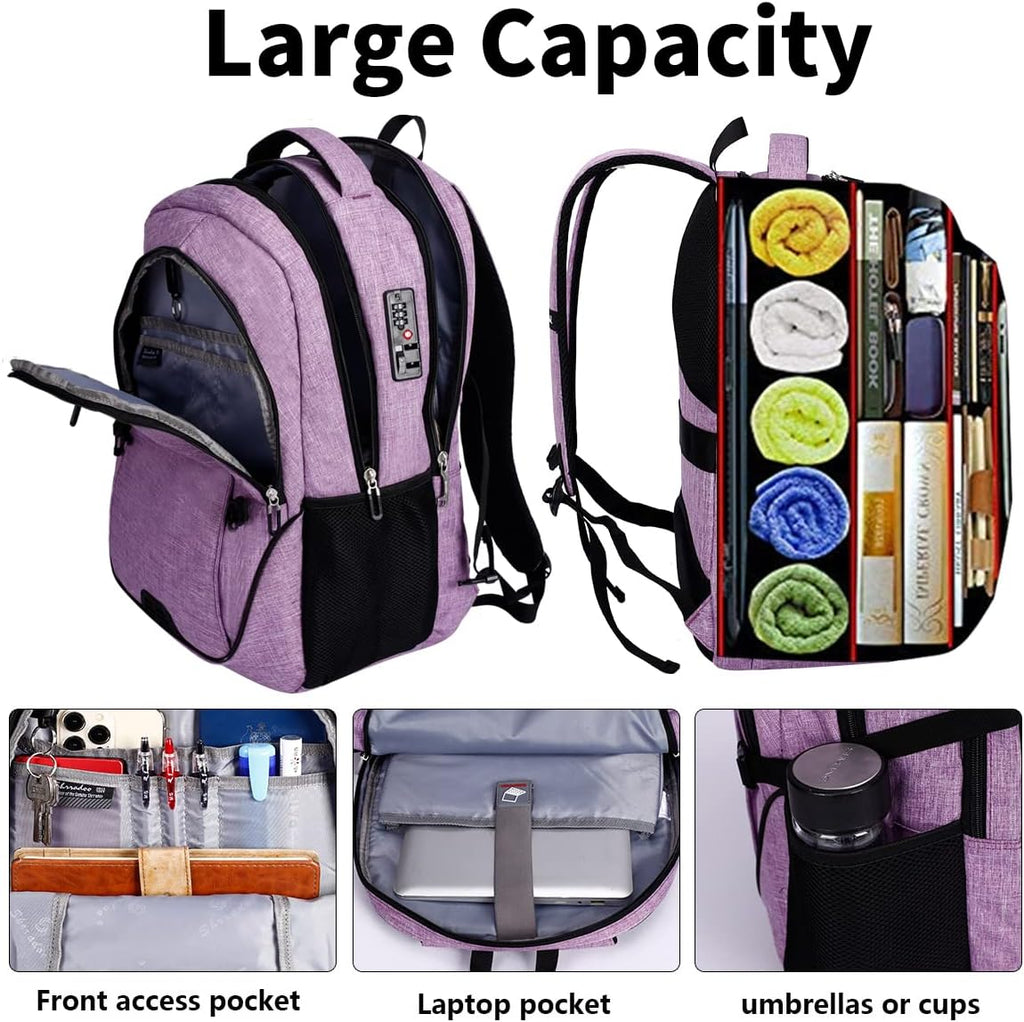 SHRRADOO Travel Laptop Backpack for Men Women, College High Schoolbag