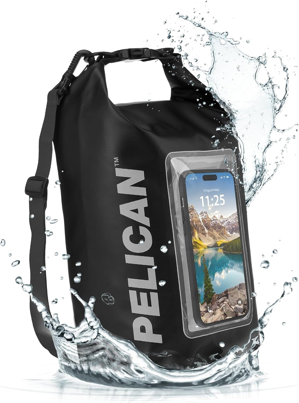 Pelican Marine IP68 Waterproof Dry Bag 5L with Phone Pouch/Case - Black