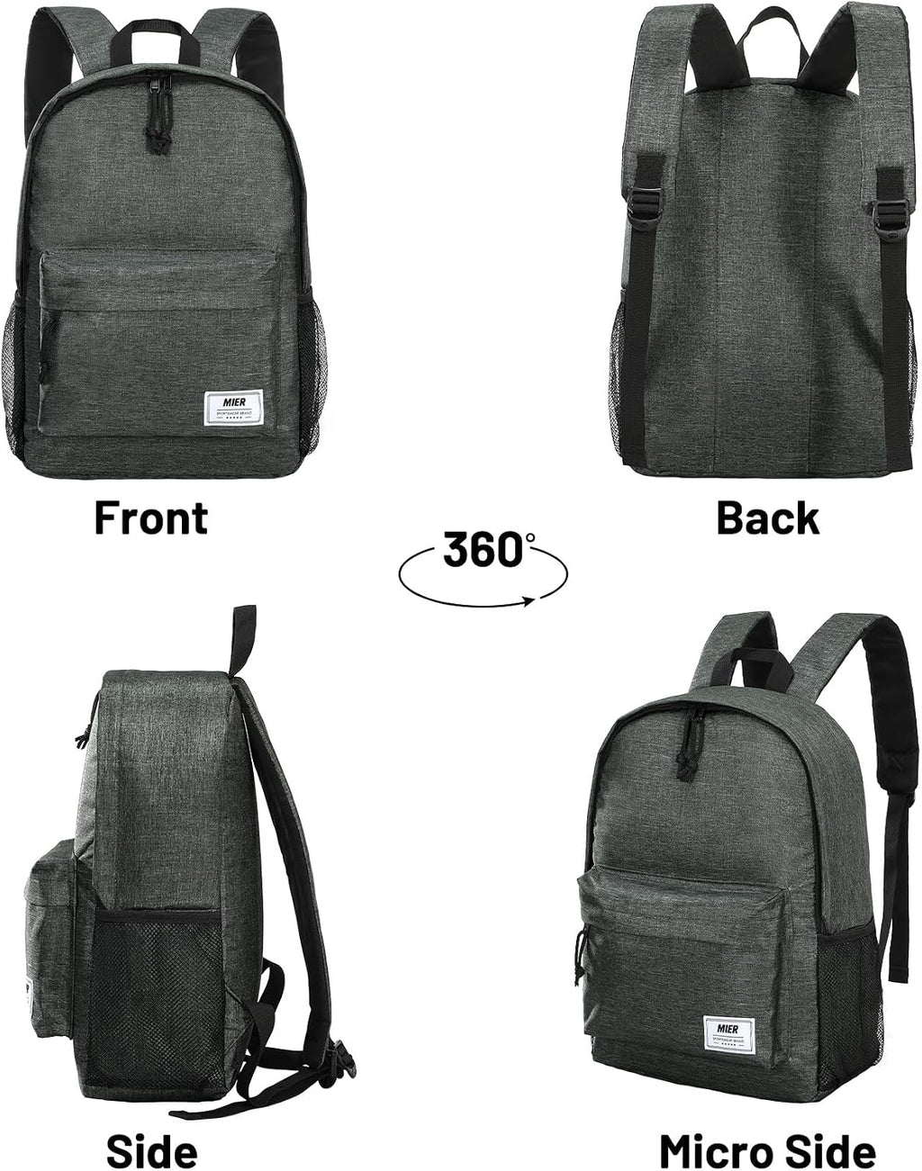 MIER Insulated Backpack Cooler Small Lunch Bookbag for Women Men