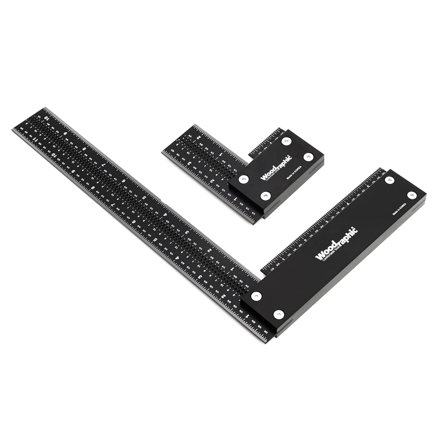 Large Woodworking Square Inch Set - 4 & 12 - Professional Framing Carpenter Tool | Aluminum Precision Machinist Ruler for Construction Layout Rafter Speed Triangle
