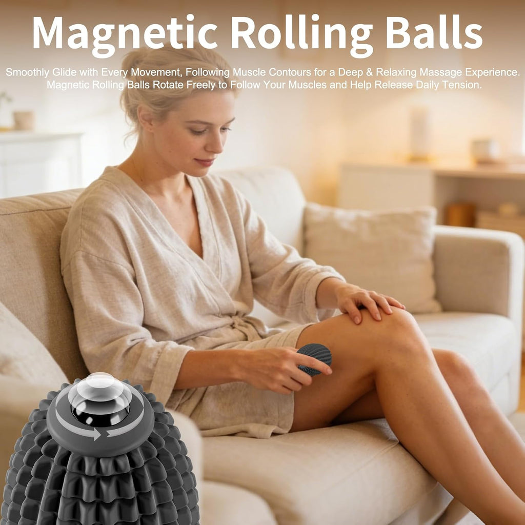 Vibrating Massage Ball for Full Body Relaxation, Silicone Trigger Point Massager Ball for Back, Leg, Foot, Muscle Recovery, Portable Rechargeable Massage Roller, 3 Vibration Speeds (Black)