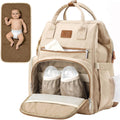 diaper bag backpack with Wet/Dry Pocket, Changing Pad, 25L Brown