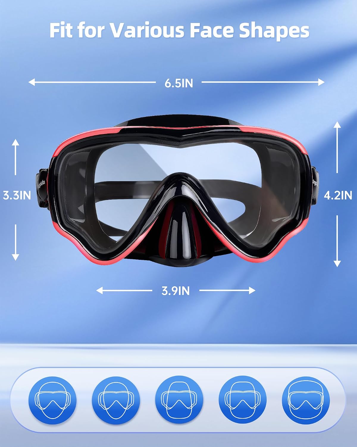 VegoVia Adult Swim Goggles with Nose Cover HD Glasses Wide View