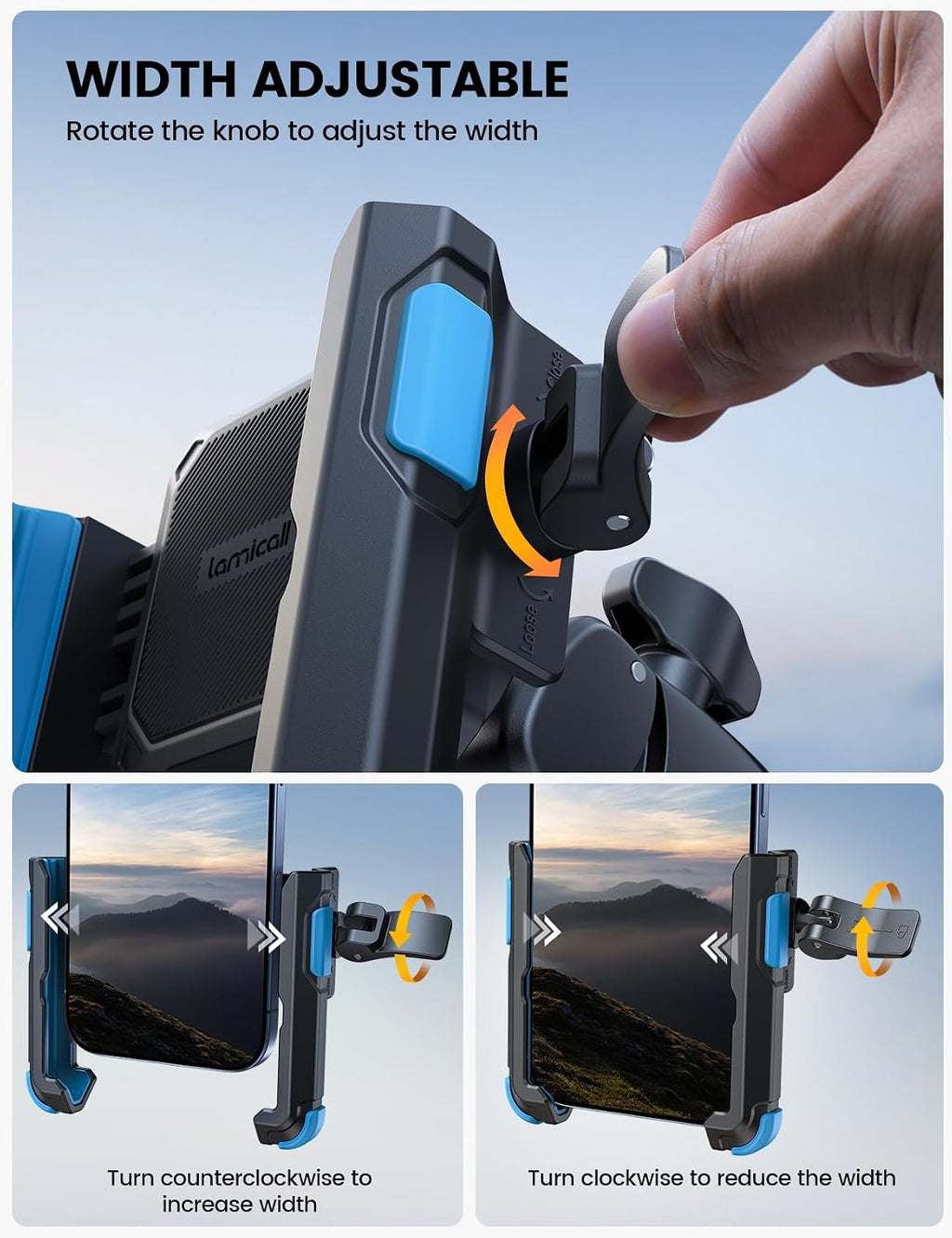 Lamicall Motorcycle Bike Phone Mount, 1s Quick Release Bike Phone Holder