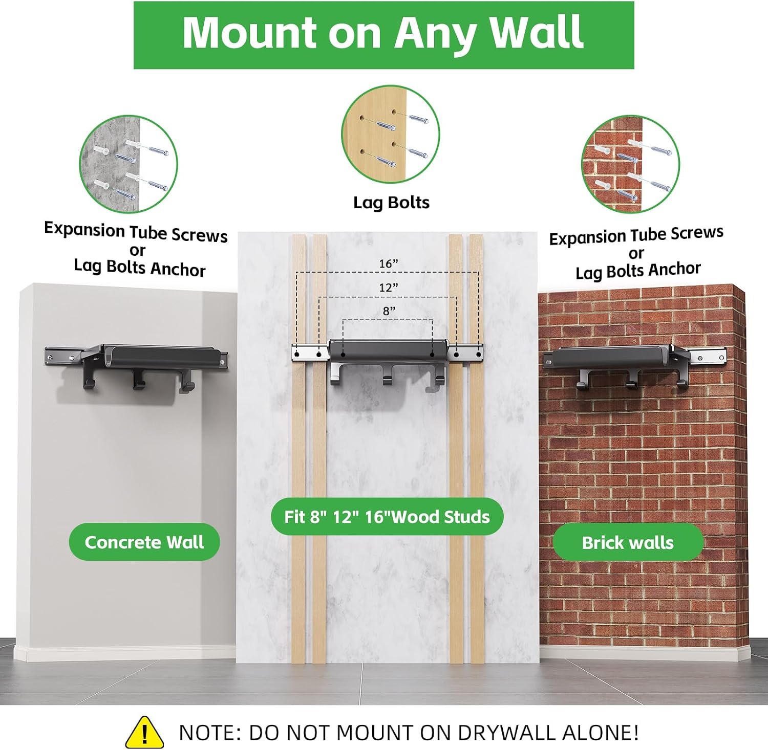 Bike Wall Mount Rack with Shelf and Hooks Saving space