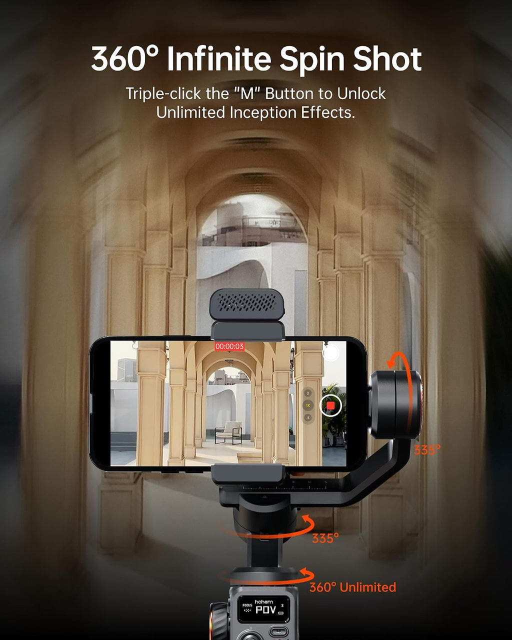 Hohem iSteady M6 Kit Smartphone Gimbal Stabilizer, Magnetic AI Tracking Sensor Fill Light, OLED Display, 3-Axis Phone Gimbal for iPhone Android, Phone Stabilizer for Video Recording, YouTube TikTok
