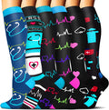 Sooverki Compression Socks for Women & Men 6 Pairs is Best Supportive Knee High Stockings for Circulation, Travel, Nurses