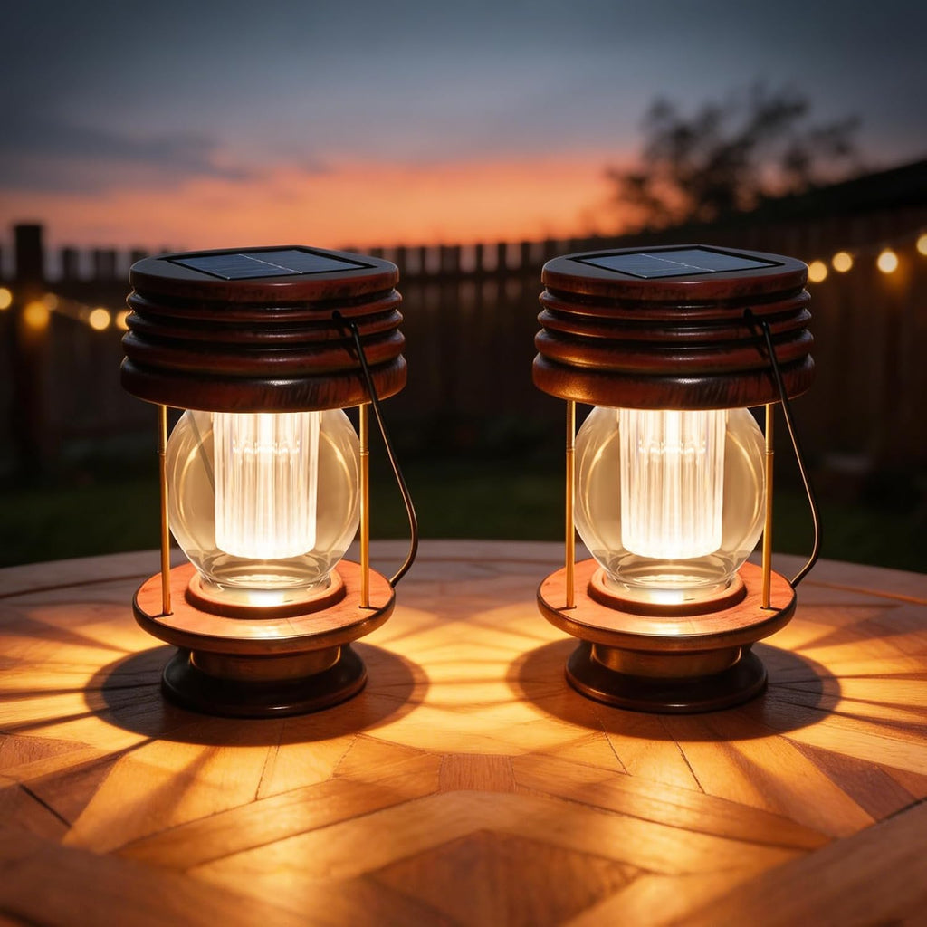 Solar Lanterns, Dual Solar & USB Charging, Hanging & Table Camping Lights