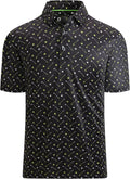Alex Vando Mens Golf Shirt Moisture Wicking Print Performance Polo Shirt