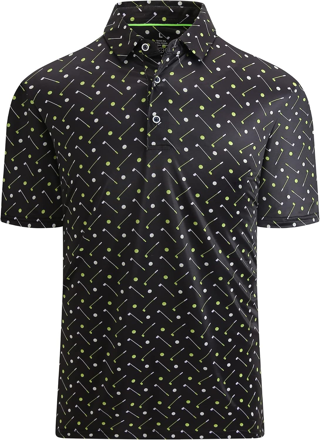 Alex Vando Mens Golf Shirt Moisture Wicking Print Performance Polo Shirt