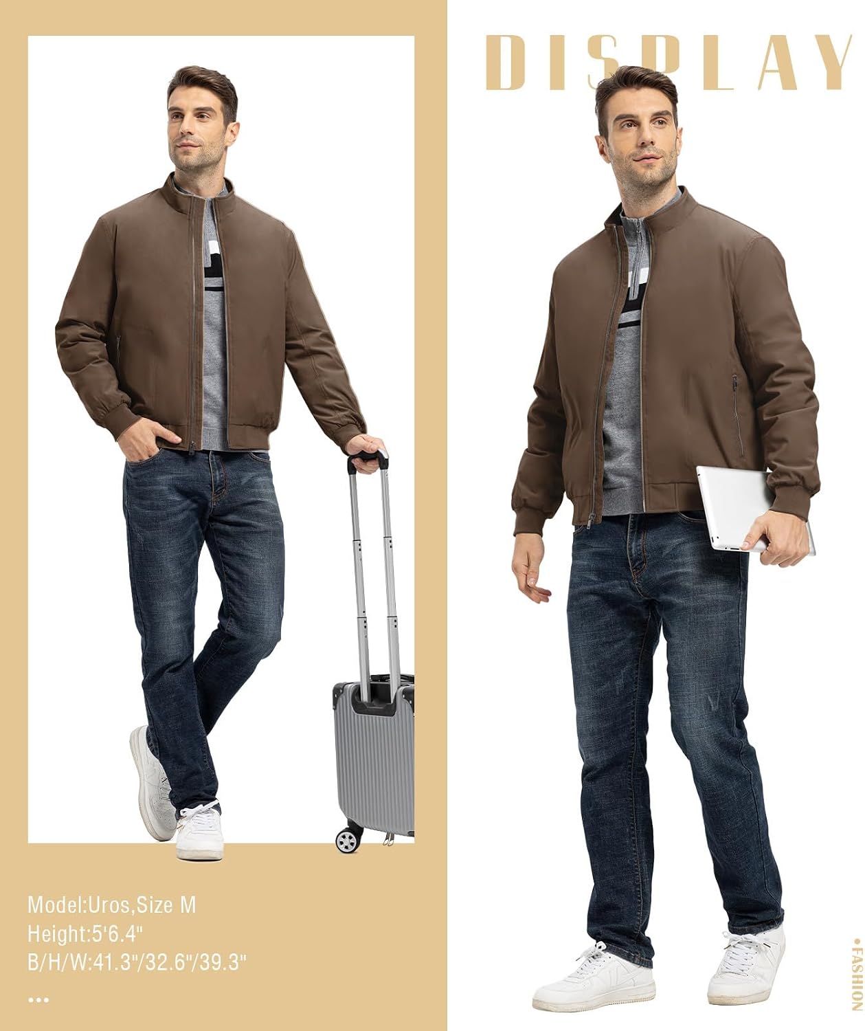TBMPOY Men's Winter Jackets Bomber Padded Casual Windbreaker Warm Fall Coat