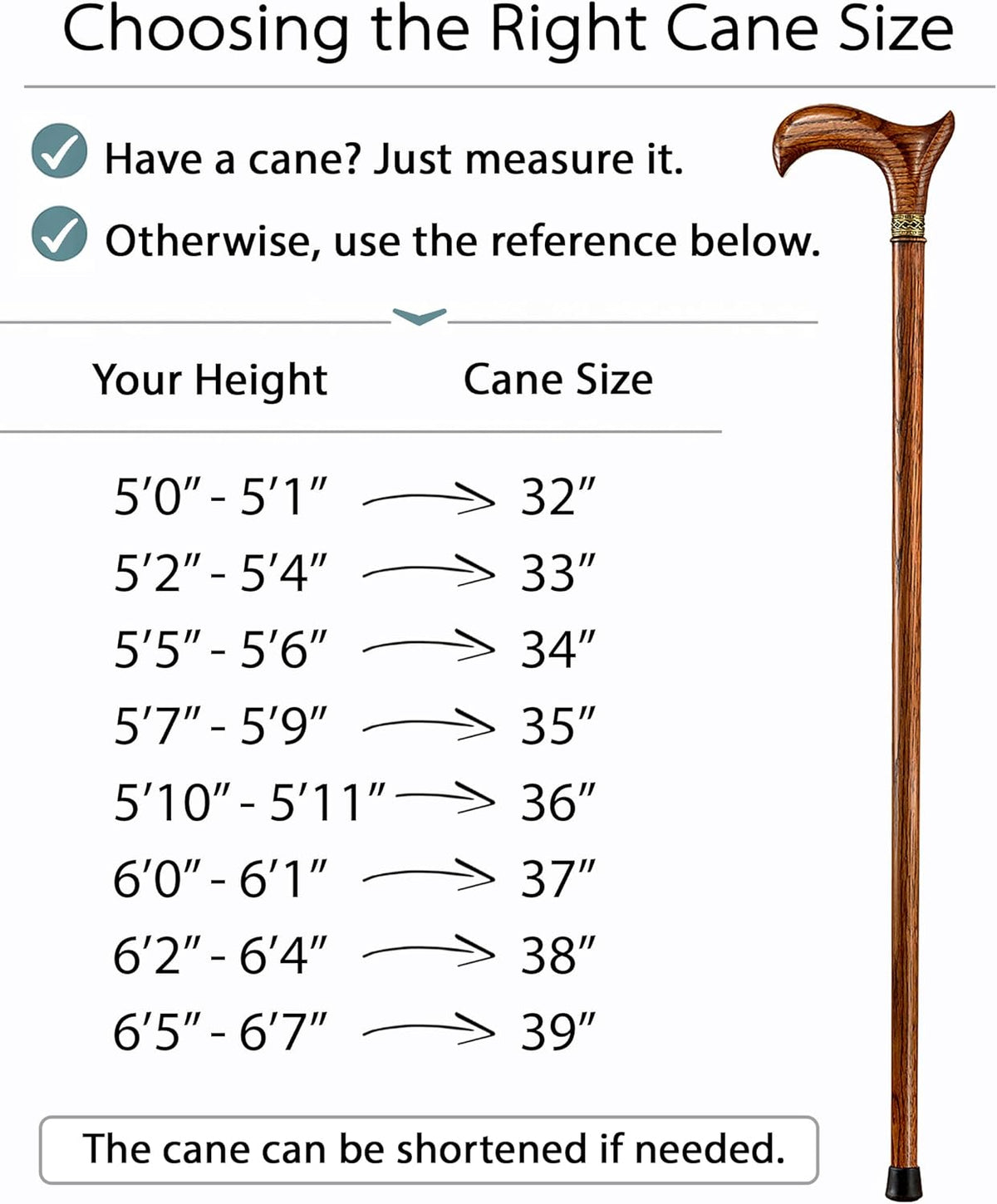 Asterom Handcrafted Walking Cane, Stylish Wooden Canes for Men, Oak Wood