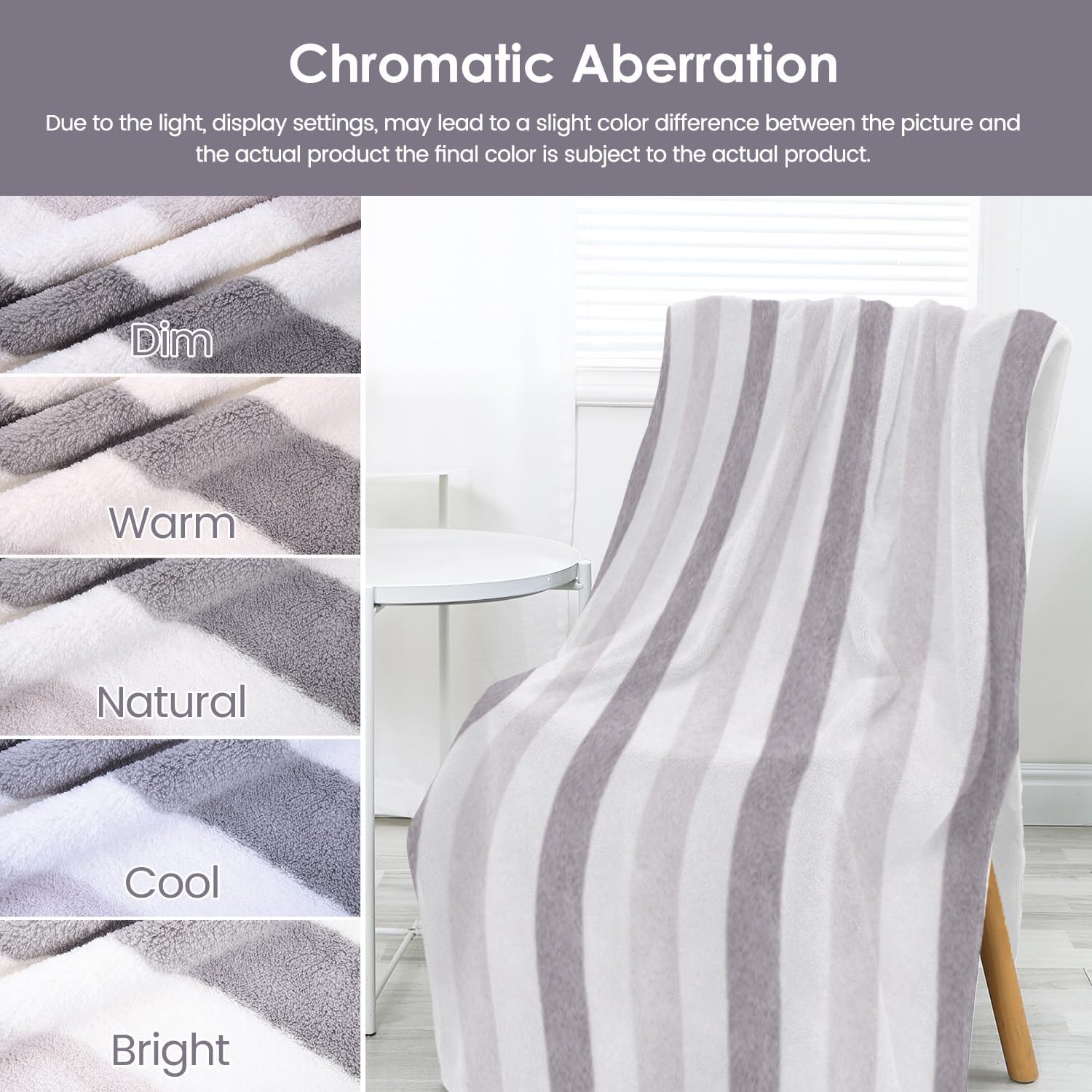 JML Microfiber Bath Towels, 30" x 60", Cabana Stripe Grey, Set of 2