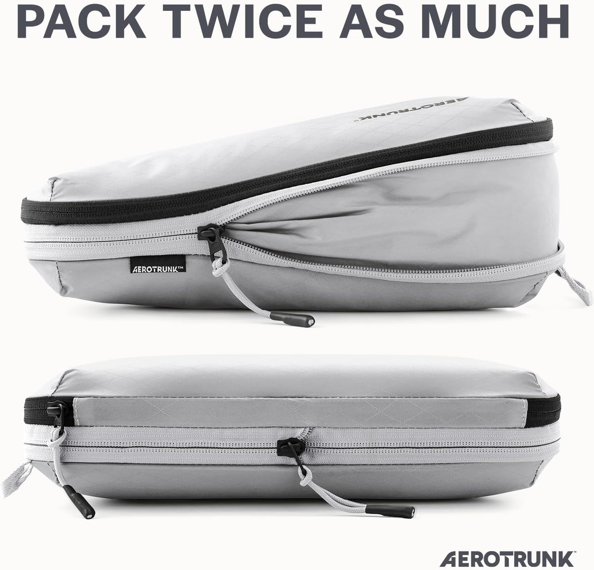 Aerotrunk Ultralight Compression Packing Cubes for Travel, 3-Pack, Grey