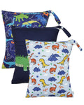babygoal Dinosaur Wet Dry Bags 3 Pack, Waterproof Travel Bags for Swimsuits, Beach, Pool, Gym,Food Storage and Wet Clothes,3LN40-B