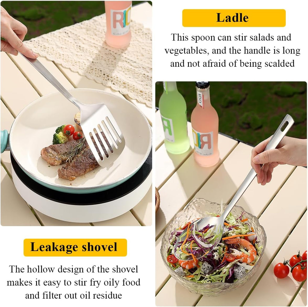 Camping Essentials, Evanda Camping Cooking Utensils, Travel Essentials, Portable Camping Kitchen Utensil Set for Travel, Picnics, RVs, Camping, BBQs, Parties