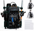 2 in 1 Compact Tactical Fishing Backpack with Tackle Boxes, Lightweight Waterproof Tackle Bag Fit 2 * 3600 Tackle Boxes, 2 Rod Holders Storage, Fishing Accessories Gift for Men Green