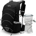 IX INOXTO 20L Hydration Backpack, Waterproof Hiking Internal Frame Backpacks with 2L Hydration Water Bladder and Rain Cover for Men, Lightweight Travel Daypack for Cycling,Camping,Ski (black)
