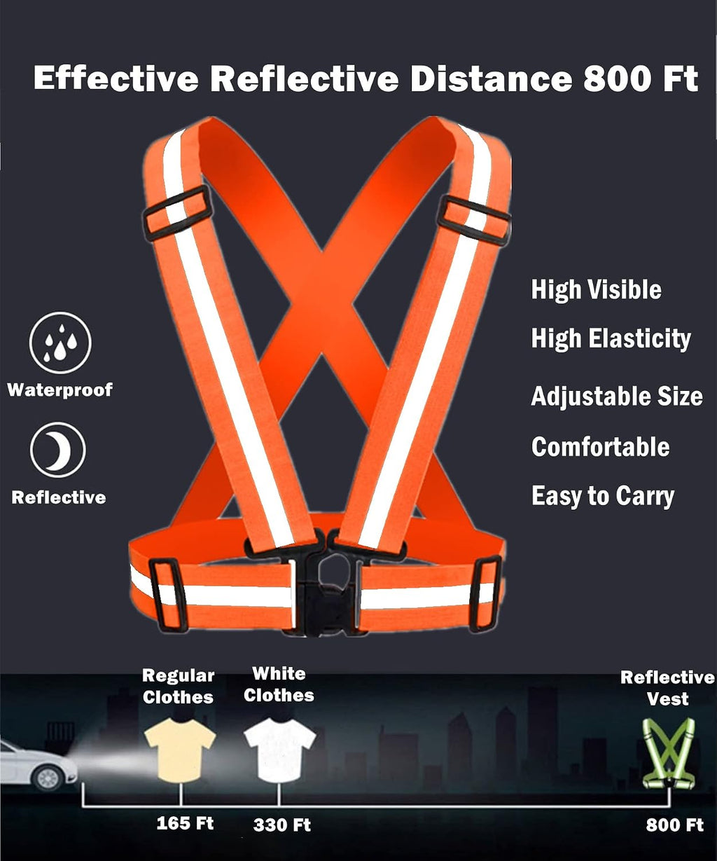 Reflective Vest, High Visibility Safety Vest Straps Reflective Gear for Night Running Walking Cycling for Men Women Kids