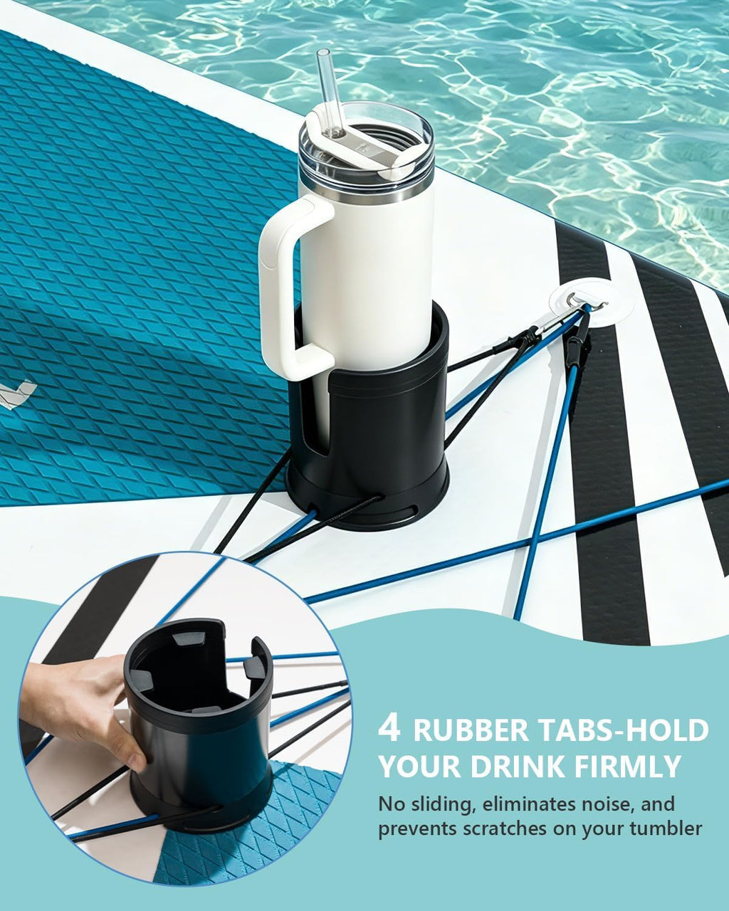 Seven Sparta Large Cup Holder for Paddle Board (1, Black)