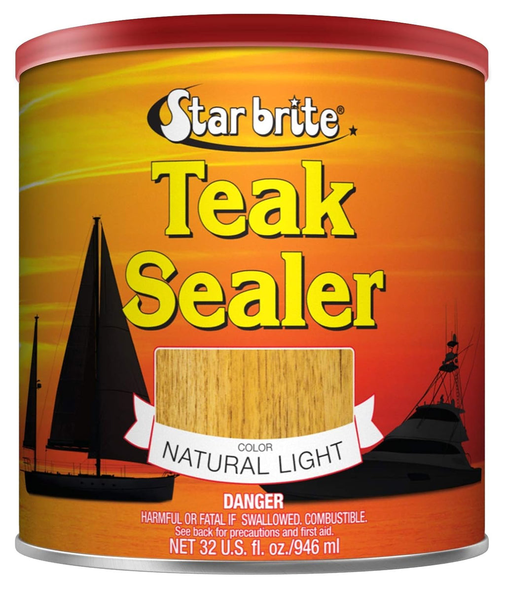 STAR BRITE Teak Sealer - No Drip, No Splash Formula - One-Coat, Durable Protection for All Fine Woods - Perfect for Outdoor Furniture &amp; Marine Use - Classic Teak 32 OZ (088032)