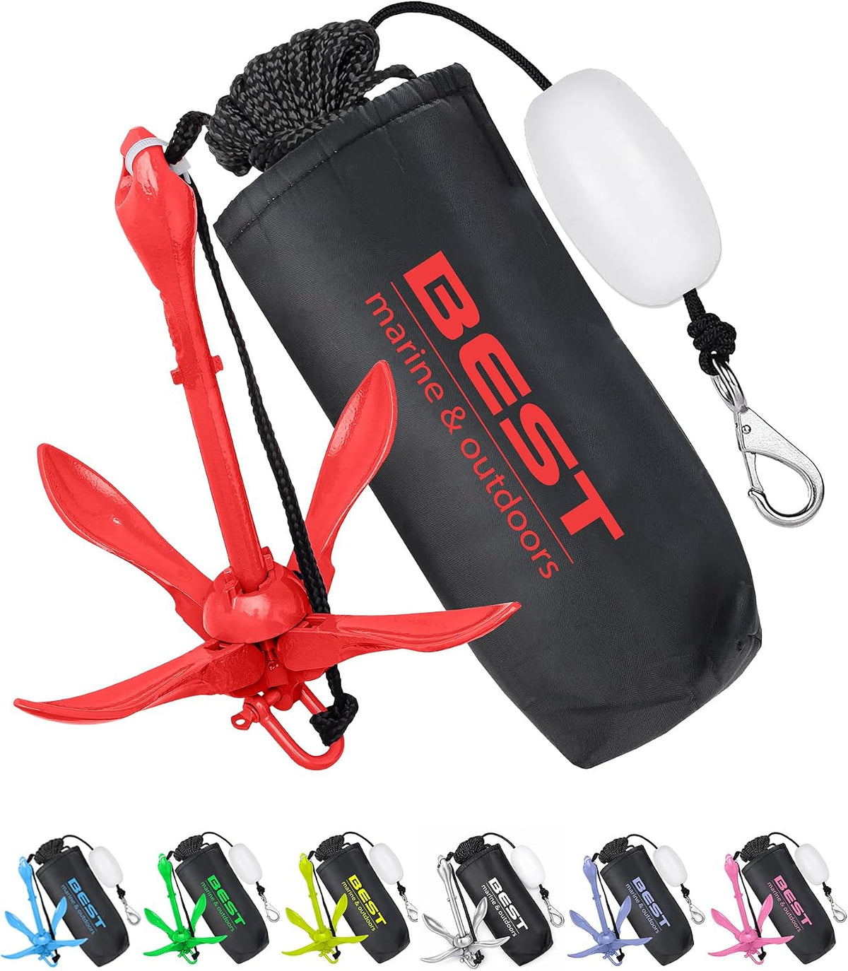 Kayak Anchor, 3.5 LB Folding Anchor System, Paddle Boards, Jet Skis & PWC
