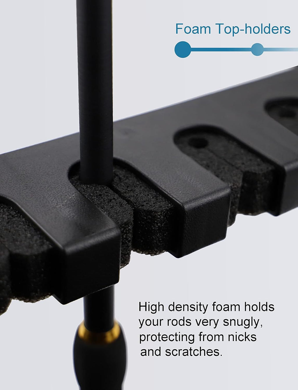 Fishing Rod Holders Vertical Rod Rack, Fishing Pole Holders for Garage, Wall, Ceiling Rod Stand, Black (1 Pair Black)