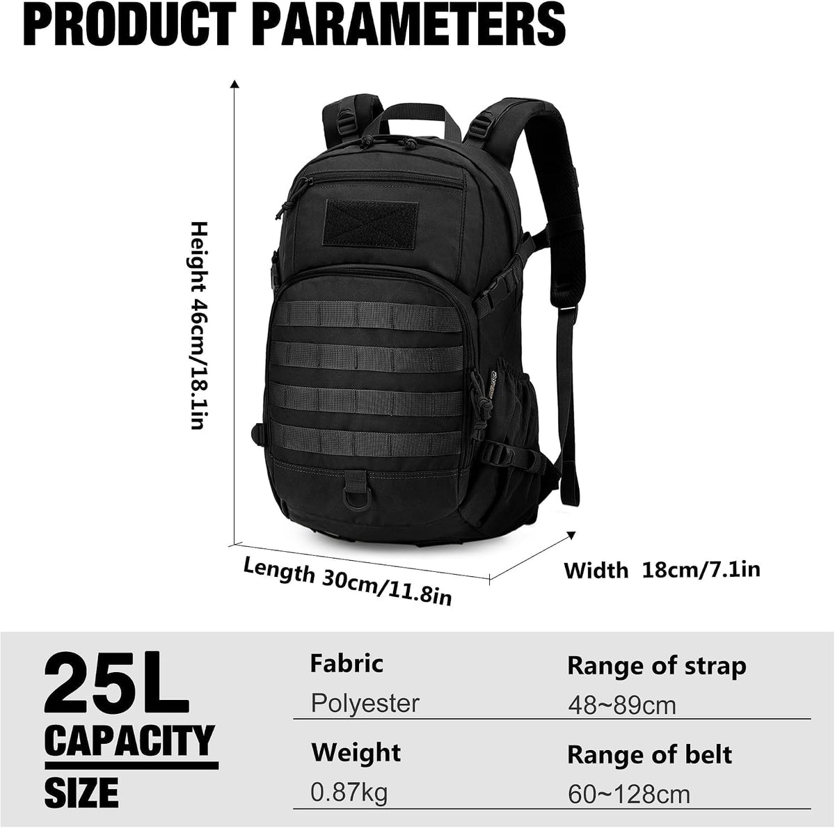 Mardingtop 25L Hiking Backpack,Lightweight Molle Tactical Backpack for Running,Hiking,Cycling,Motorcycle